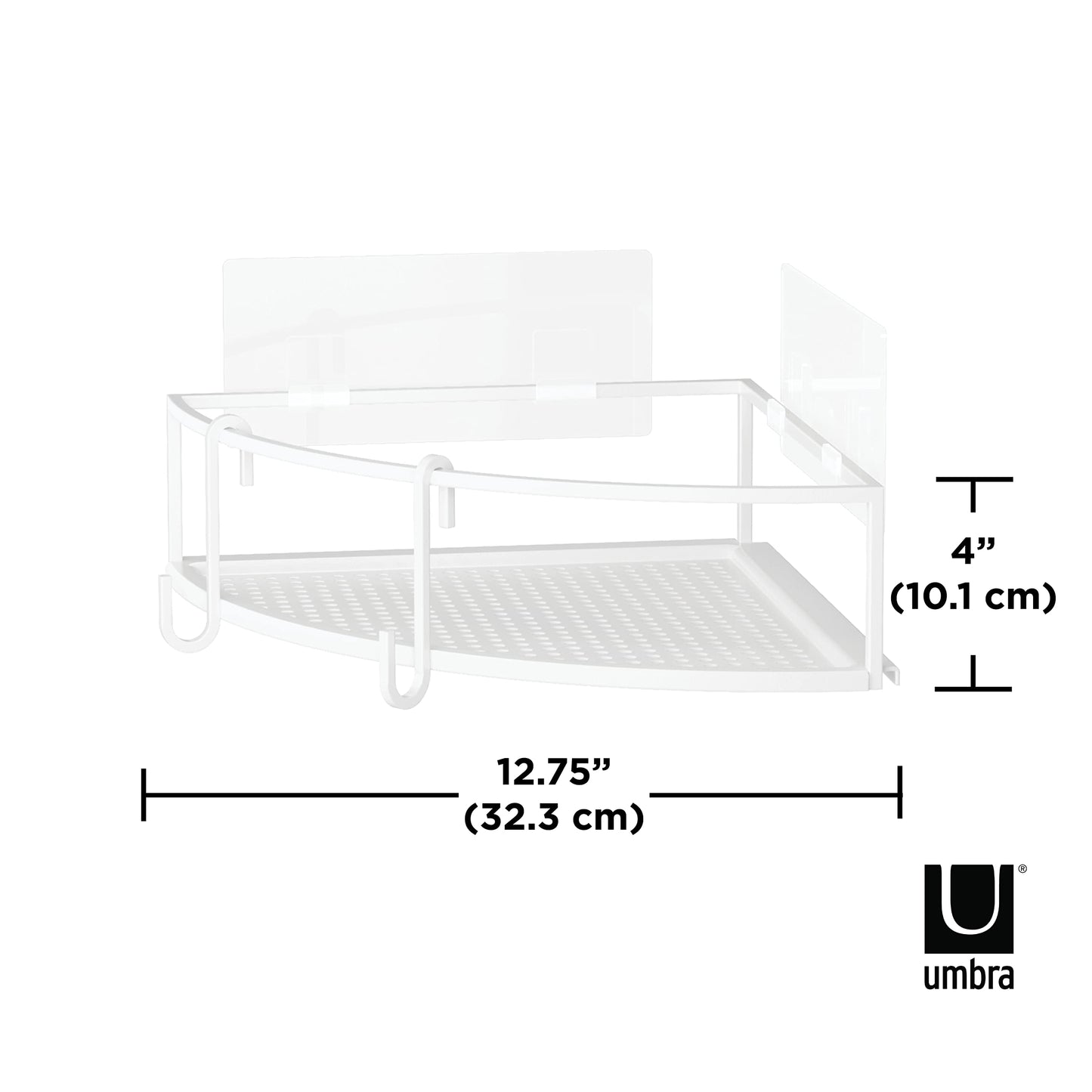 Cubiko Shower Bin Caddy Set, Corner, White