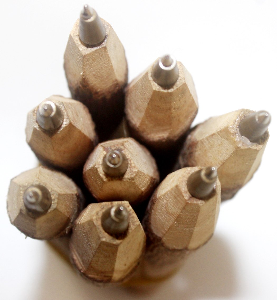 Set of 10 Vintage Wooden Ballpoint Pens