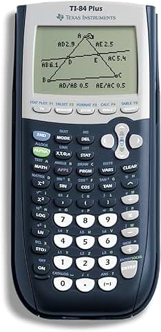 Black graphics calculator with 2.8-inch screen