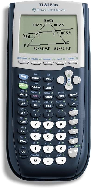 Black graphics calculator with 2.8-inch screen