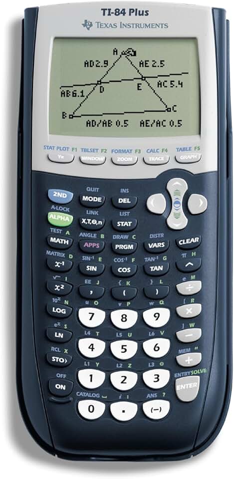 Black graphics calculator with 2.8-inch screen