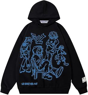 Men's Oversized Cartoon Graphic Hoodie for Casual Wear