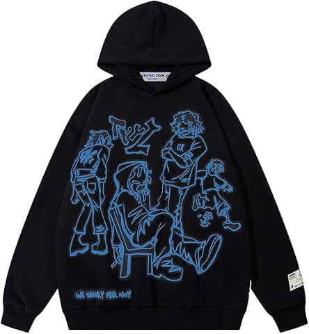 Men's Oversized Cartoon Graphic Hoodie for Casual Wear