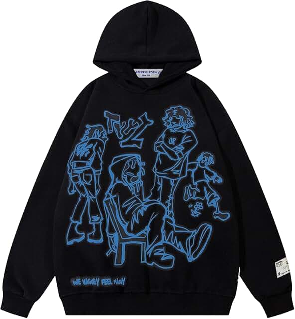 Men's Oversized Cartoon Graphic Hoodie for Casual Wear