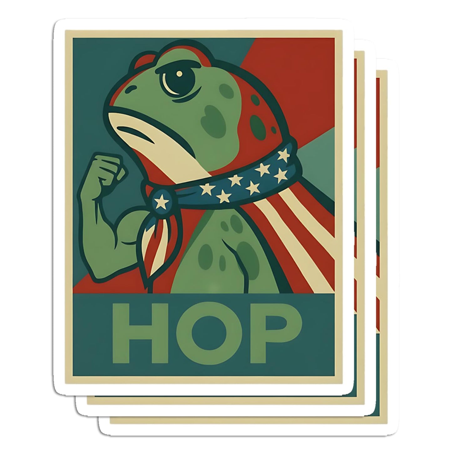 Set of Three Waterproof Frog Stickers for Cars and Laptops