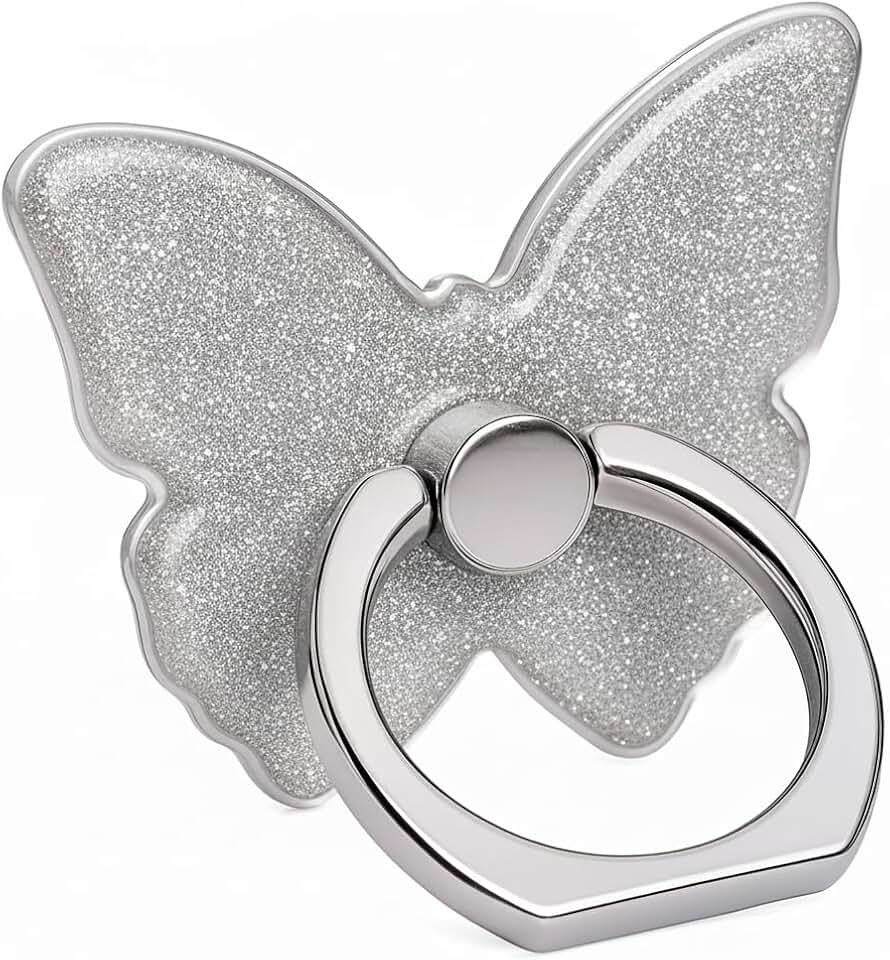 Butterfly Phone Ring Grip with Glitter Finish