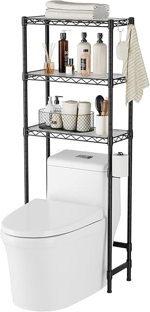 Three-Tier Bathroom Storage Shelf for Above Toilet
