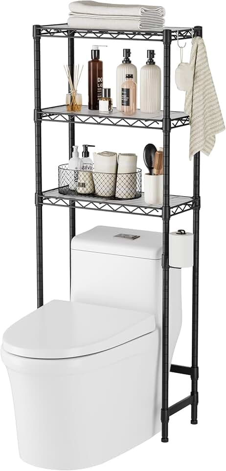 Three-Tier Bathroom Storage Shelf for Above Toilet