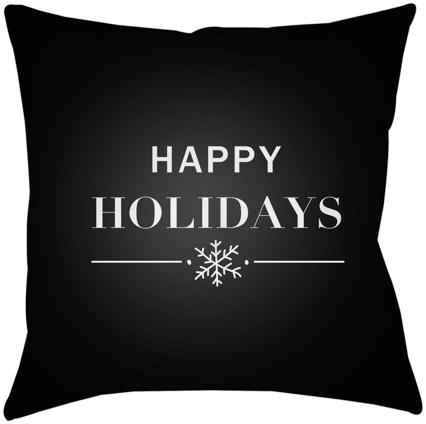 PHDHH001-1818 Happy Holidays Black 18 x 18-Inch Throw Pillow