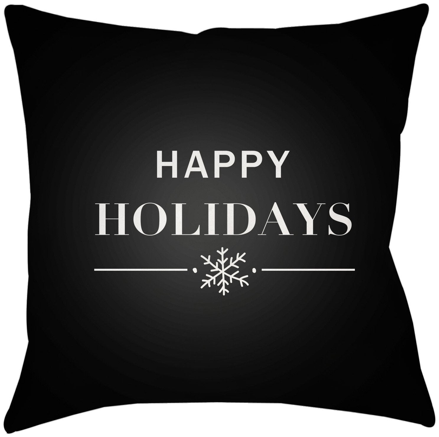 PHDHH001-1818 Happy Holidays Black 18 x 18-Inch Throw Pillow