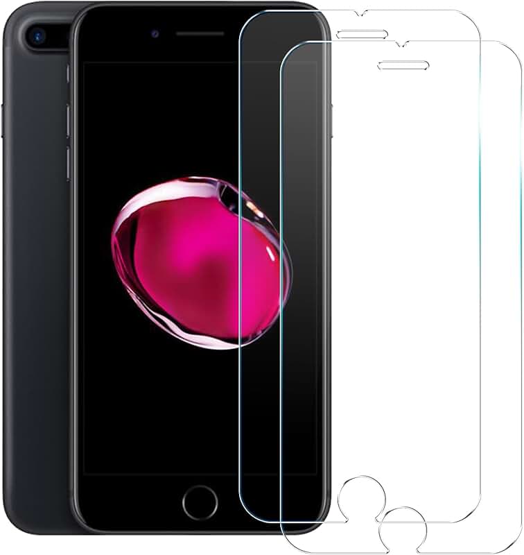 2-Pack Clear Tempered Glass Screen Protectors for iPhone Plus
