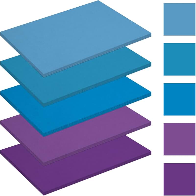 60 Sheets Assorted Blue and Purple Construction Paper