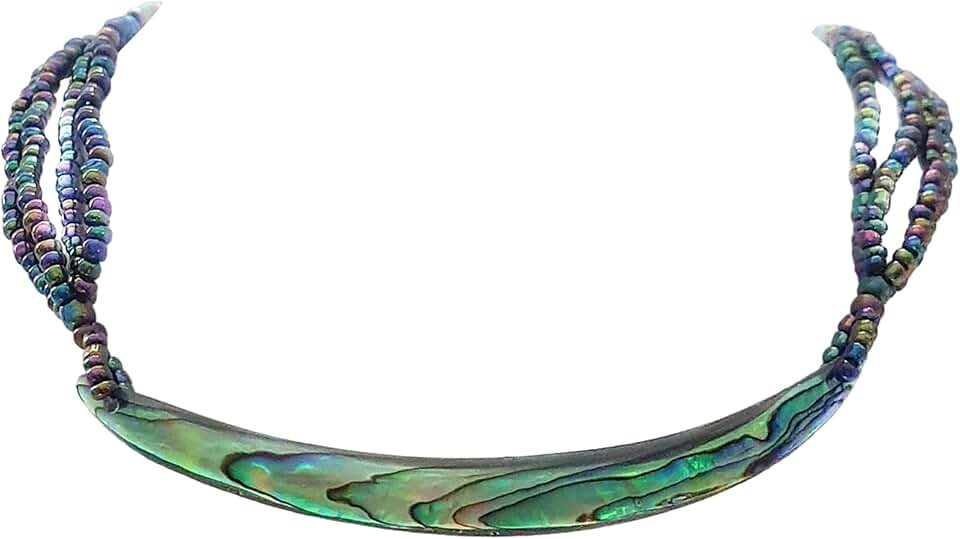 Natural Paua Abalone Necklace for Women and Men