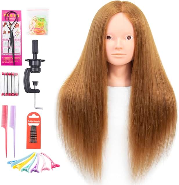 Mannequin Head with Real Hair for Styling Practice