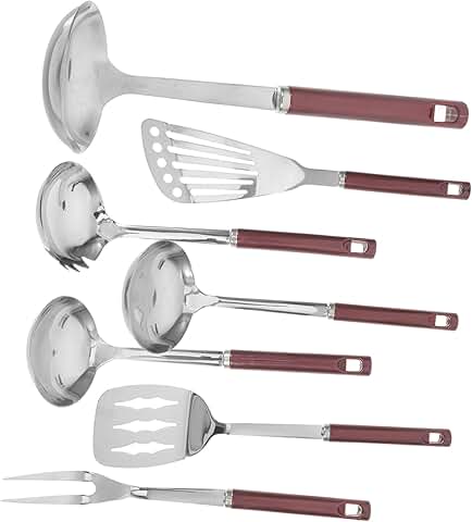 7-Piece Stainless Steel Kitchenware Set with Long Handles