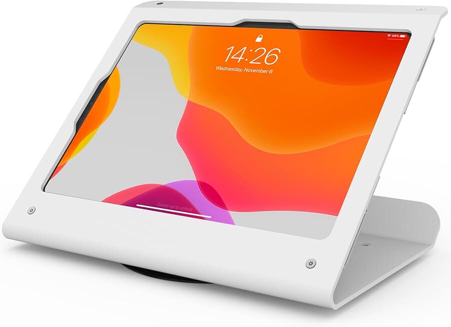 Heavy Duty Steel Tablet POS Stand with 360° Swivel