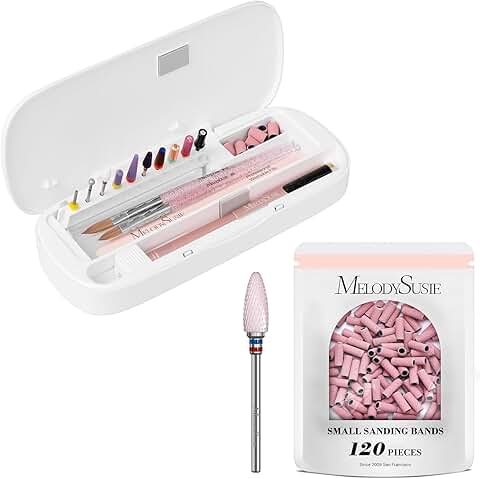 Acrylic Nail Tool Storage Box with 120 Drill Bits