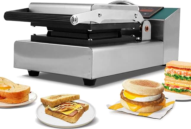 Electric Sandwich Maker with Non-Stick Surface and Indicator Lights