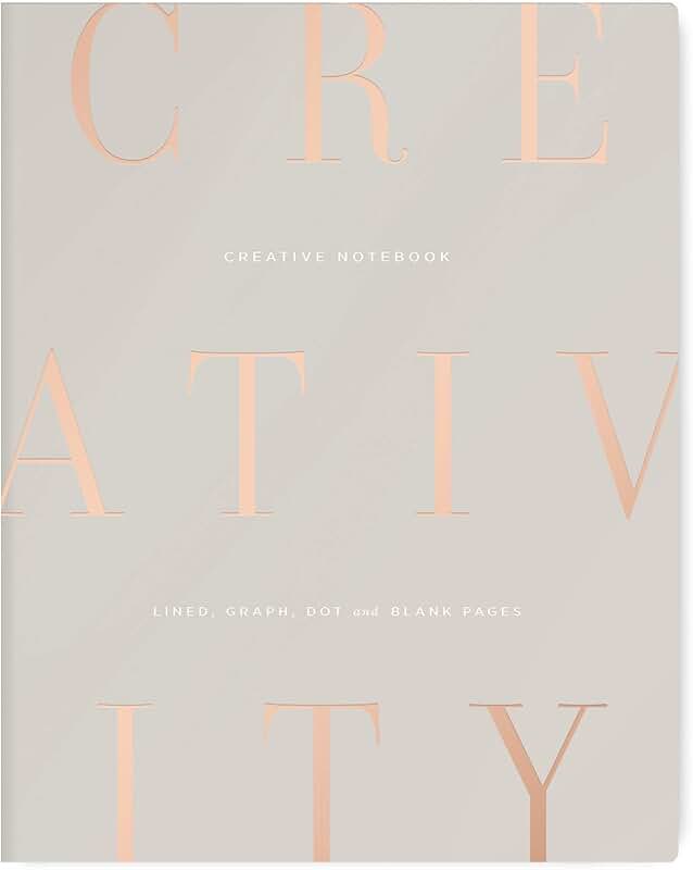 Creative Notebook with Gold Foil, Dots and Grids, 7.5 x 9.5 inches