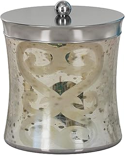 Etched Mercury Glass Bathroom Storage Jar