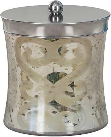 Etched Mercury Glass Bathroom Storage Jar