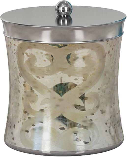 Etched Mercury Glass Bathroom Storage Jar