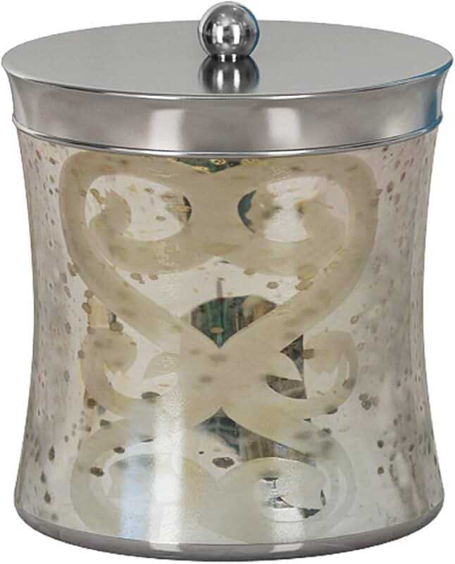 Etched Mercury Glass Bathroom Storage Jar