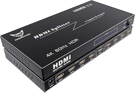 8-Port 4K HDMI Splitter with 8 Outputs