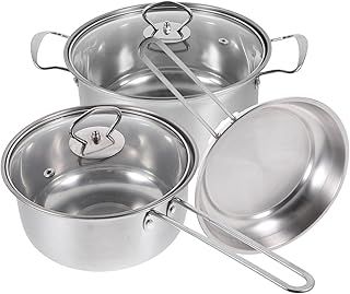 Stainless Steel Cookware Set with Handles and Easy Cleaning