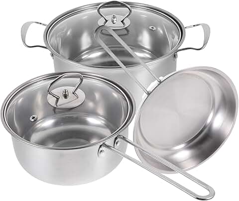 Stainless Steel Cookware Set with Handles and Easy Cleaning