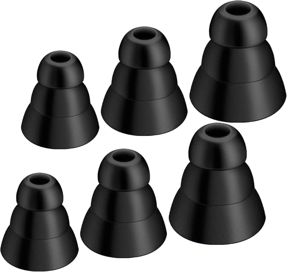Triple Flange Silicone Ear Tips for 4-5mm Earbuds