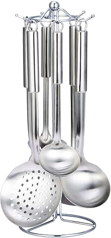 Stainless Steel Cooking Utensil Set with Ladle Spatula Skimmer