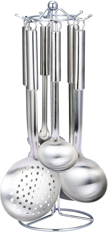 Stainless Steel Cooking Utensil Set with Ladle Spatula Skimmer