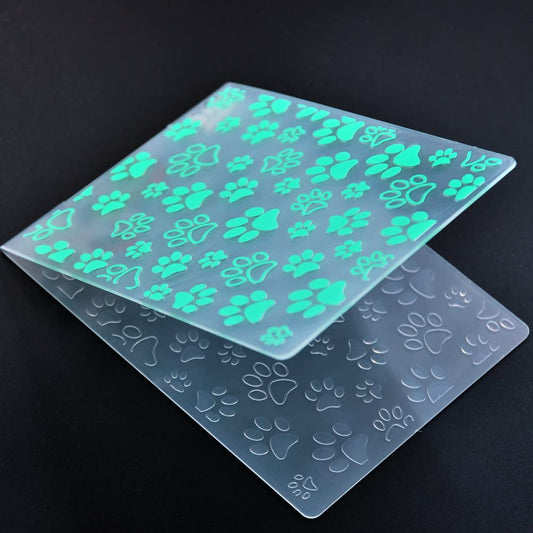 Embossed Pet Paw Prints Plastic Folder 10.5x14.5cm