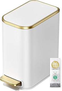 Small Bathroom Trash Can with Lid and Pedal