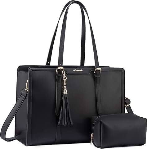Lightweight 15.6-inch Laptop Tote with Clutch