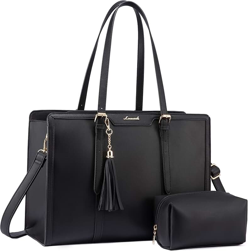 Lightweight 15.6-inch Laptop Tote with Clutch