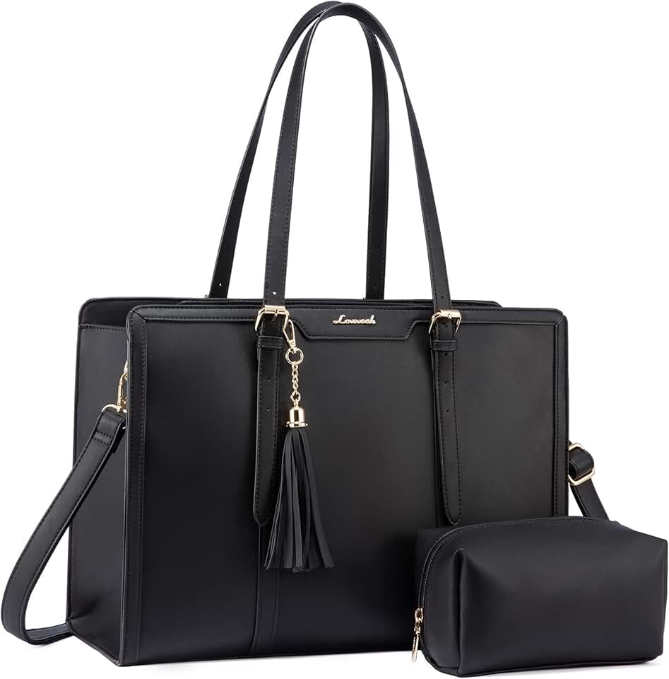 Lightweight 15.6-inch Laptop Tote with Clutch