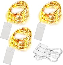 Three 10ft Rechargeable Fairy Lights with 30 LEDs