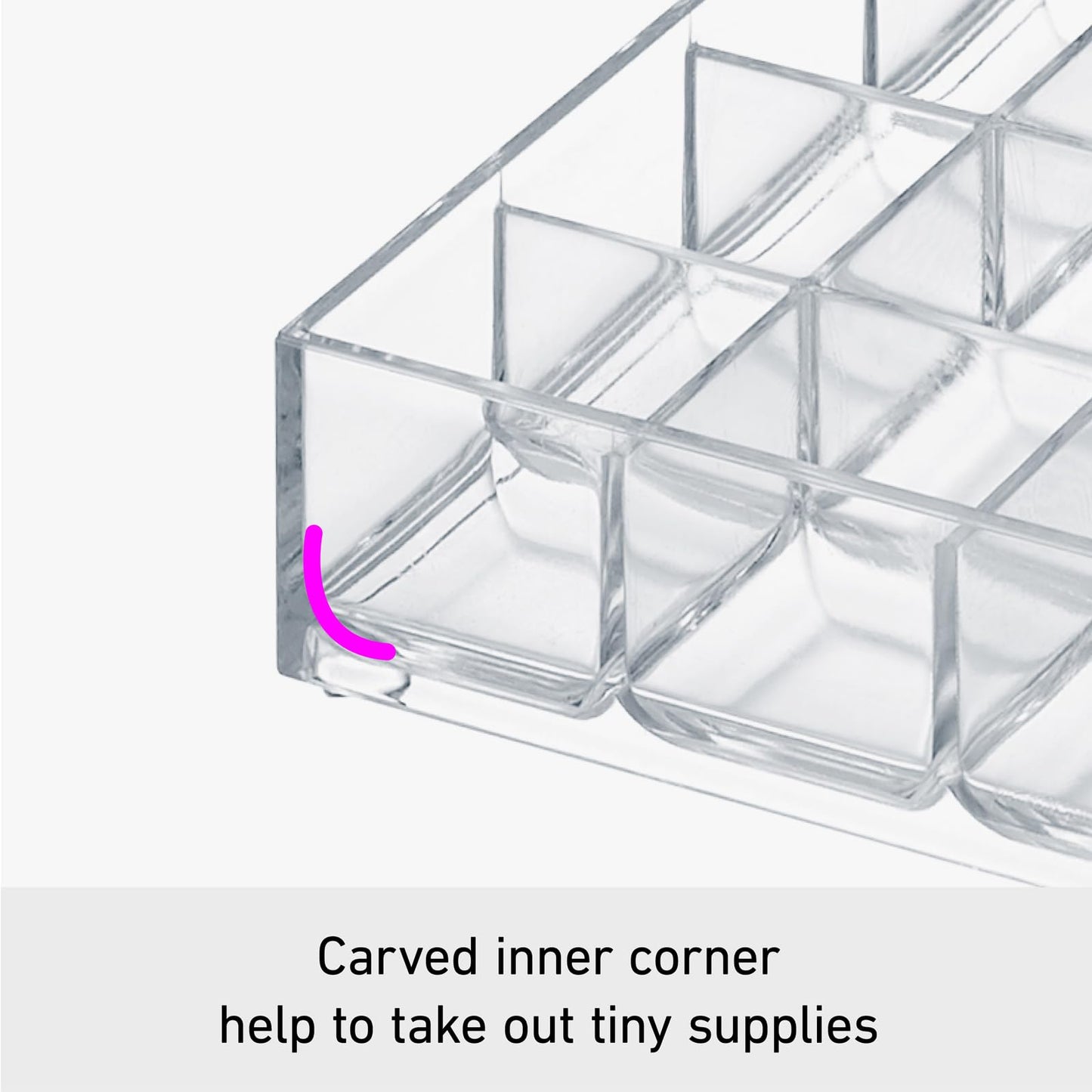 Stackable A6 Drawer Organizer, 20 Divides, Clear
