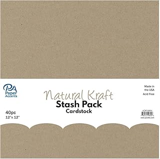 Natural Kraft Cardstock Pack, 12x12, 40 sheets