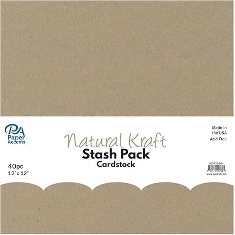 Natural Kraft Cardstock Pack, 12x12, 40 sheets