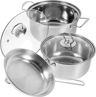 Stainless Steel Kitchen Cookware Set with Handles