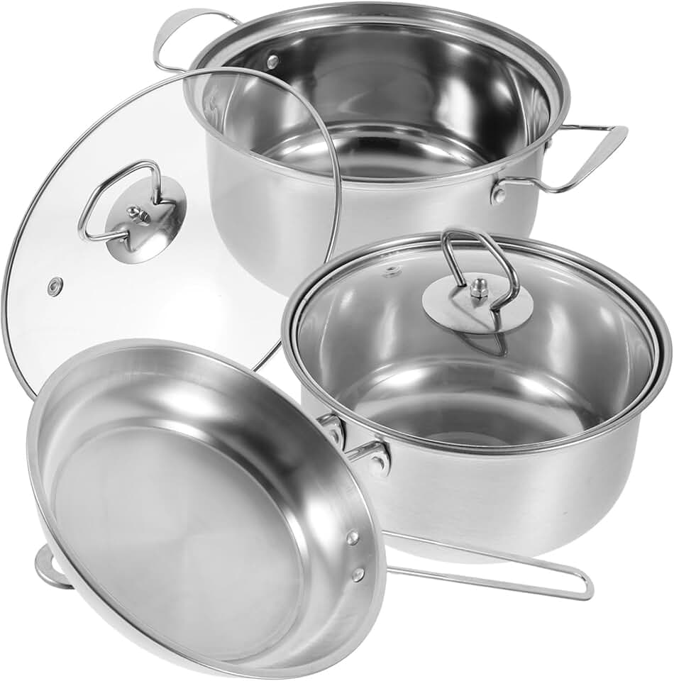 Stainless Steel Kitchen Cookware Set with Handles