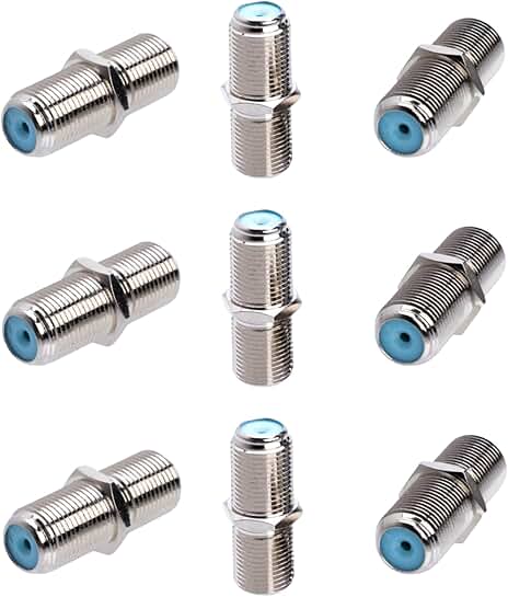 Female to Female Coaxial Cable Extension Adapter, 100 Pack