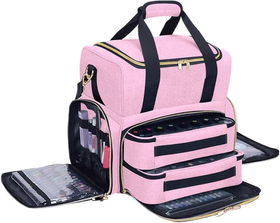 Large Nail Polish Storage Box with Detachable Bags