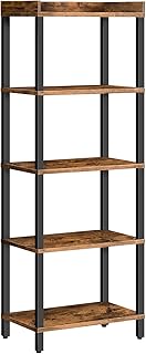 5-Tier Wooden Corner Shelf for Living and Study Rooms
