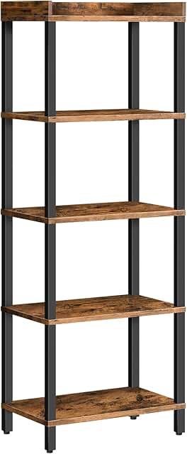 5-Tier Wooden Corner Shelf for Living and Study Rooms