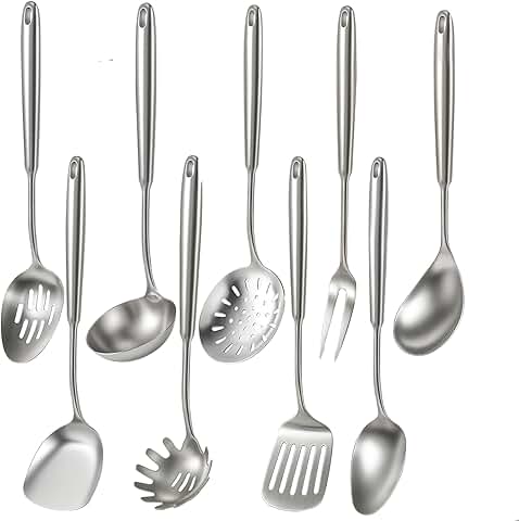 9-Piece Stainless Steel Cooking Utensils Set