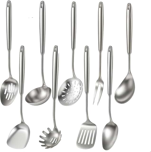 9-Piece Stainless Steel Cooking Utensils Set